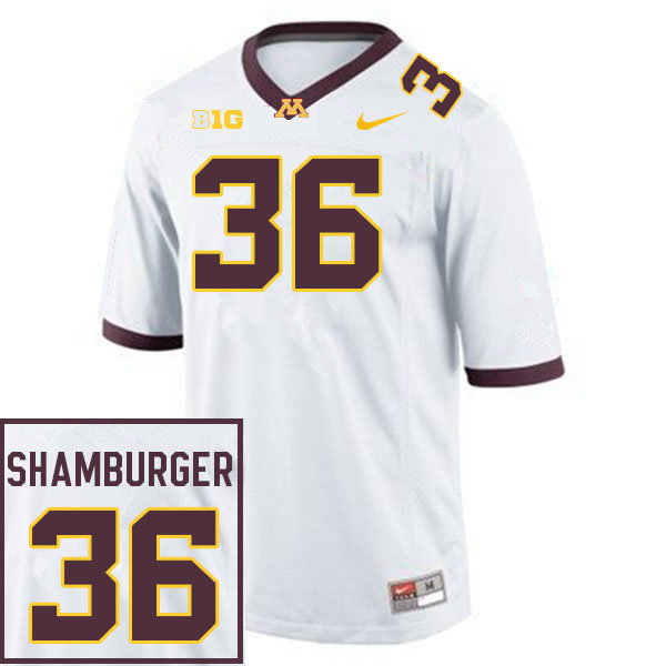 Men #36 Ryan Shamburger Minnesota Golden Gophers College Football Jerseys Sale-White - Click Image to Close